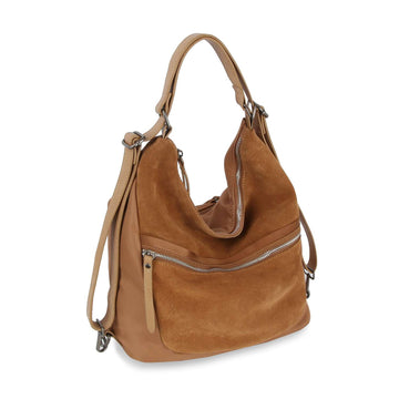 Genuine Leather Convertible Hobo Backpack